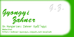 gyongyi zahner business card